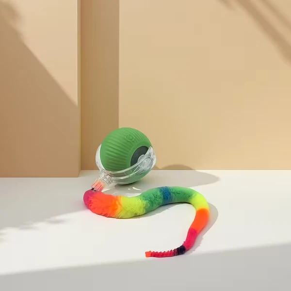 Electric Cat Ball Toy – USB Rechargeable Intelligent Rolling Toy with Colorful Tail for Cats and Small Dogs