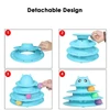 Nunbell 3-Level Turntable Cat Toy Circular with Three Colorful Balls Interactive, Funny Puzzle Cat Toys