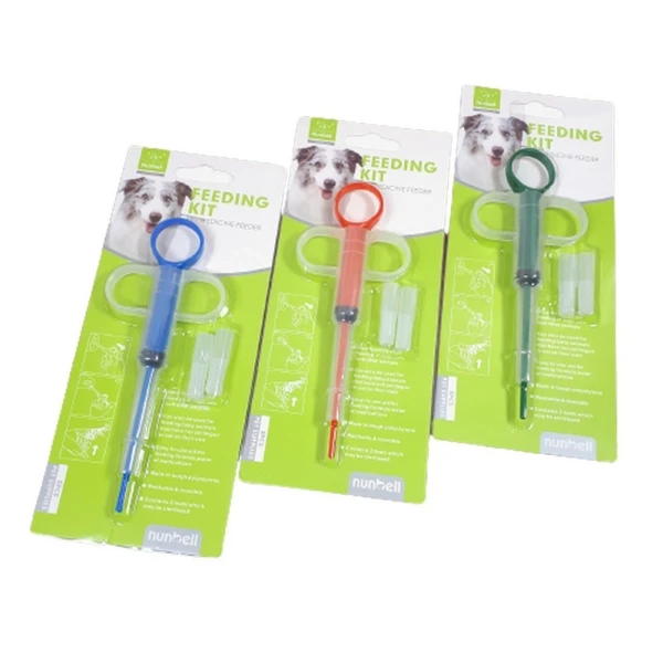 Nunbell Pet Feeding Kit 3 pcs – Syringe Feeder & Pill Gun for Puppies, Kittens & Small Pets