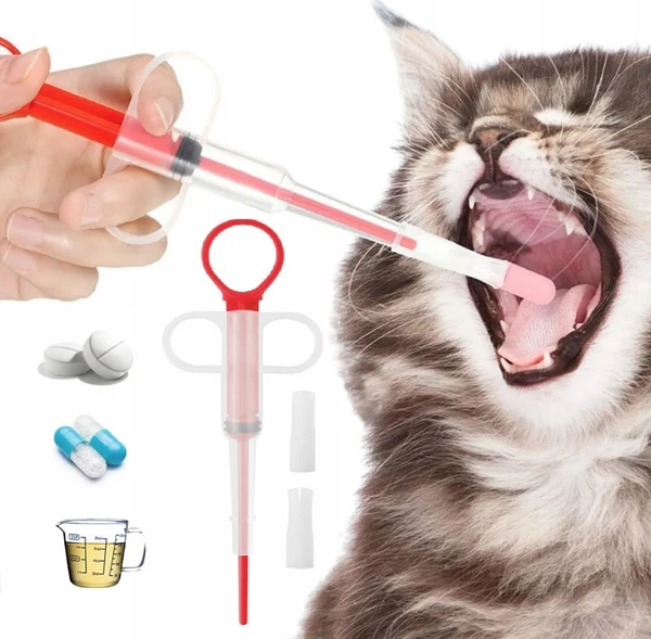 Nunbell Pet Feeding Kit 3 pcs – Syringe Feeder & Pill Gun for Puppies, Kittens & Small Pets