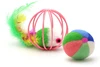 Cat Toy Set – Feather Mouse in Cage & Colorful Felt Ball | Interactive Play Combo for Cats ( 6cm each)