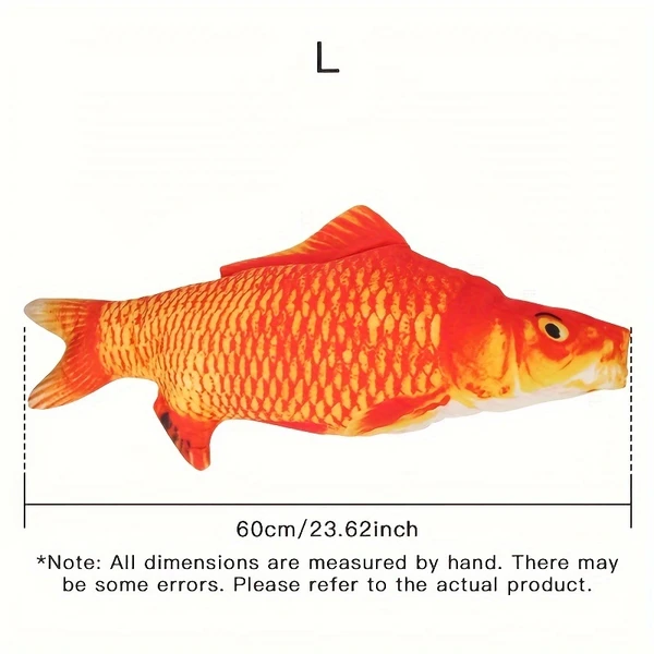 Large Plush Fish Cat Toy 60cm – Realistic Soft Kicker Toy for Cats | Bite, Kick & Play Interactive Pet Toy