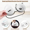 Elevated Ceramic Cat Bowls with Metal Stand – Tilted Anti-Vomiting Raised Food & Water Bowls for Cats and Small Dogs