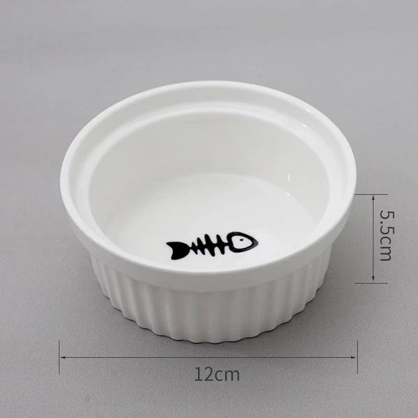 Elevated Ceramic Cat Bowls with Metal Stand – Tilted Anti-Vomiting Raised Food & Water Bowls for Cats and Small Dogs