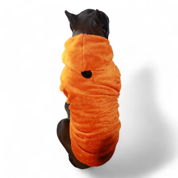 Winter Hoodie for Dogs – Warm Soft Fur Jacket for Medium Breeds (Size 4 - Orange)