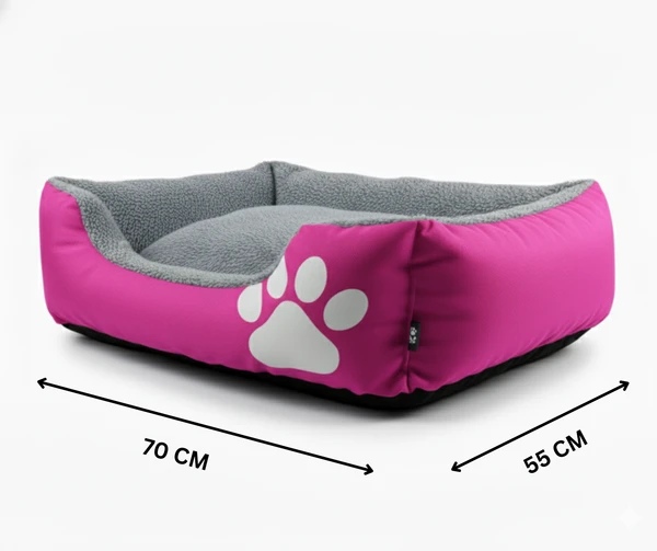Reversible Double-Face Pet Bed – Waterproof & Warm Fur Sides for Summer & Winter | Comfortable Dog & Cat Bed (Medium-70x55cm)