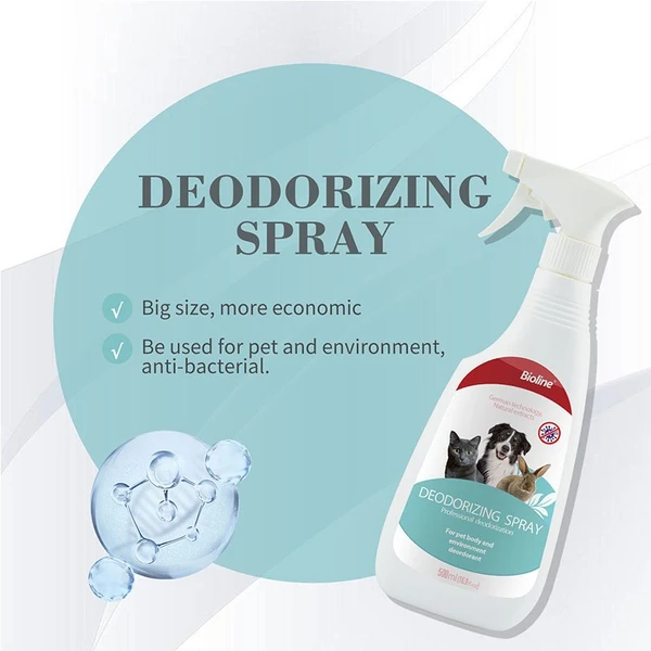 Bioline Deodorizing Spray 500 ml – Pet & Home Odor Eliminator for Dogs & Cats