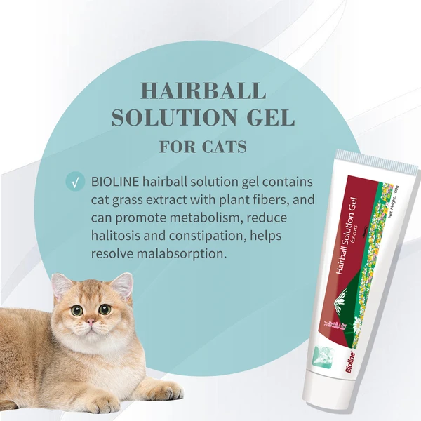 Bioline Hairball Solution Gel for Cats 100g – Digestive Support & Hairball Control Paste