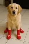 Anti-Slip Dog Christmas Red Socks – Soft Indoor Paw Protection -4pcs Set for Medium & Large Dogs(L:11cm,W:6cm)