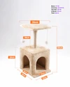 Cat House Cat Condo & Scratcher 65cm – Sisal Post, Cozy Hideout & Play Balls | Multi-Functional Cat Tower 10014