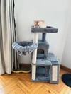 Cat House Multi-Level Cat Tree with Dual Condos, Hammock & Sisal Scratching Posts – Beige 10026