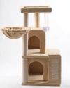 Cat House Multi-Level Cat Tree with Dual Condos, Hammock & Sisal Scratching Posts – Beige 10026