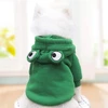 Small Dog & Cat Hoodie – Frog Design | 44cm Chest, Warm Fleece Winter Sweatshirt for Small Dogs & Medium Cats (Size:S)