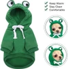Small Dog & Cat Hoodie – Frog Design | 44cm Chest, Warm Fleece Winter Sweatshirt for Small Dogs & Medium Cats (Size:S)