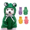 Frog Design Pet Hoodie – Warm Fleece Winter Sweatshirt for Cats & Small Dogs