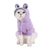 Frog Design Pet Hoodie – Warm Fleece Winter Sweatshirt for Cats & Small Dogs