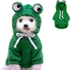Small Dog & Cat Hoodie – Frog Design | 44cm Chest, Warm Fleece Winter Sweatshirt for Small Dogs & Medium Cats (Size:S)