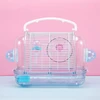 Portable Hamster Cage & Travel Carrying Case with Accessories – Ventilated Feeding Box, Exercise Wheel & Toys (Blue)