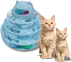 Interactive 4-Level Cat Tower of Tracks Toy with Colorful Balls – Fun Puzzle Play for Kittens & Adult Cats - Blue