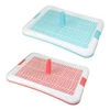Dog Toilet Training Premium Tray with Grid & Removable Post – Indoor Puppy Potty Pad Holder for Dry Paws for Medium & Large Dogs (64×47cm)