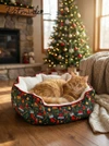 Petmoda Christmas Bed 55*45 cm - Soft Fur Comfort for Cats & Small Dogs