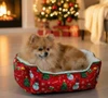 Petmoda Christmas Bed 75*55 cm - Soft Fur Comfort for Cats, Small & Medium Dogs
