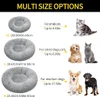 Round Plush Soft Pet Bed 50 cm – Donut Bed for Cats & Small Dogs (Up to 33 cm Length), Non-Slip & Washable - Grey