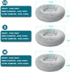 Round Plush Soft Pet Bed 50 cm – Donut Bed for Cats & Small Dogs (Up to 33 cm Length), Non-Slip & Washable - Grey