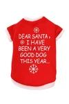 Christmas Pet Outfit – “Dear Santa” Fleece-Lined Dog Shirt, Soft Holiday Costume (Chest 50 cm, Neck 30 cm)