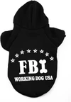 FBI Dog Hoodie – Warm Soft Dog Outfit for Medium Breeds (Chest 52 cm)
