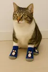 Anti-Slip Christmas Socks Penguin Design – 4pcs Set for Cats (L:7cm,W:3cm)