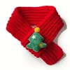 Red Pet Scarf for Cats & Small Dogs with Green Christmas Tree – Adjustable Neck Scarf (Fits 19–32 cm Neck)