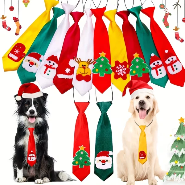 Christmas Dog Necktie – Festive Holiday Tie for Medium & Large Dogs (27 × 7 cm, Neck 45–60 cm)