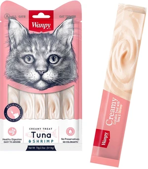 Wanpy Creamy Cat Treats Tuna & Shrimp Flavor – Lickable Wet Snacks