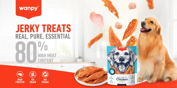 Wanpy Oven-Roasted Chicken Jerky Dog Treats – High Protein Low Fat Natural Snacks 100g
