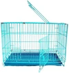 Nunbell Thick Iron Wire Dog Cage with Removable Tray, Front and Upper Door with 2 locks- (Blue, 90cm)