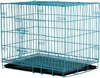 Nunbell Thick Iron Wire Dog Cage with Removable Tray, Front and Upper Door with 2 locks- (Blue, 90cm)