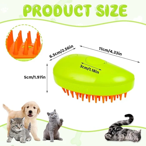 3-in-1 Steamy Cat Brush – Self-Cleaning, Rechargeable Grooming Brush for Pet Hair Removal & Massage