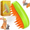 3-in-1 Steamy Cat Brush – Self-Cleaning, Rechargeable Grooming Brush for Pet Hair Removal & Massage