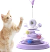 Interactive Cat Turntable Track Toy with Catnip Stick – 4-Level Circle Ball Toy (24 cm)