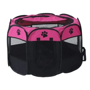 Foldable Pet Playpen – Portable Oxford Cloth Pet Tent for Dogs, Cats & Puppies | Breathable Mesh, Zipper Top & Easy Carry Design (80×80×58 cm)