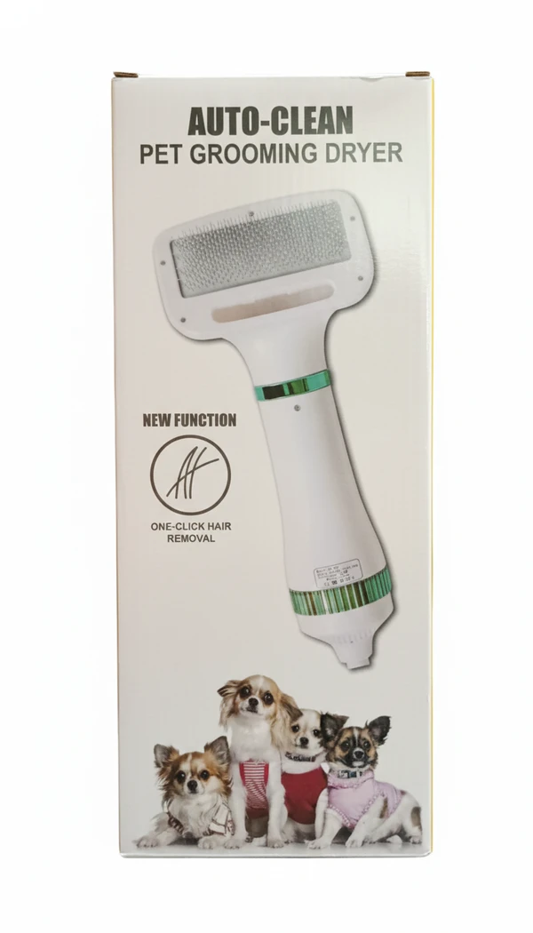 Pet Hair Dryer 2 in 1 Grooming Hair Blower, Adjustable Temperature Hair Comb Brush for Small and Medium Dogs and Cats