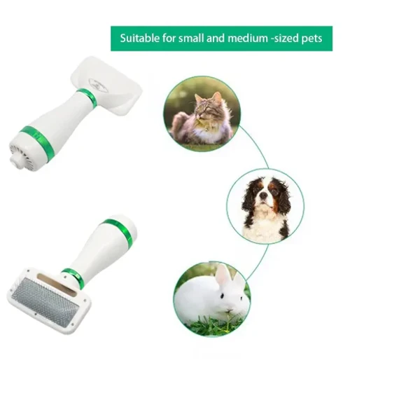 Pet Hair Dryer 2 in 1 Grooming Hair Blower, Adjustable Temperature Hair Comb Brush for Small and Medium Dogs and Cats