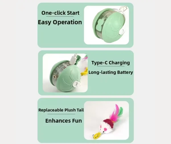 Interactive Pet Dodgeball Infrared Laser Automatic Rolling Ball Bite Resistance Low Noise Automatic Teasing Cat Toy USB Rechargeable