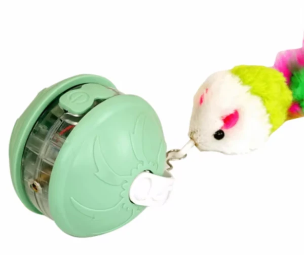 Interactive Pet Ball with Infrared Laser & Automatic Rolling, Bite Resistance, Low Noise, Automatic Teasing Cat Toy with Mouse, USB Rechargeable