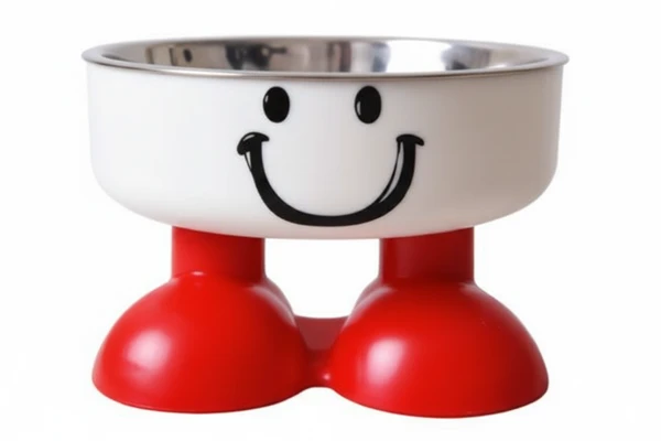 Ergonomic Elevated Pet Bowl with Anti-Slip Base – Smiley Feeding Bowl for Dogs & Cats