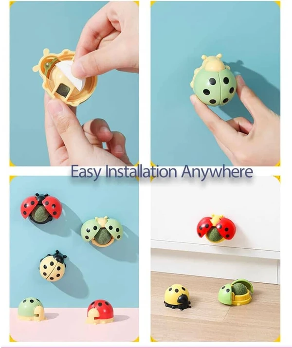 Ladybird Catnip Wall Ball – Interactive Cat Toy with Built-In Catnip 5cm