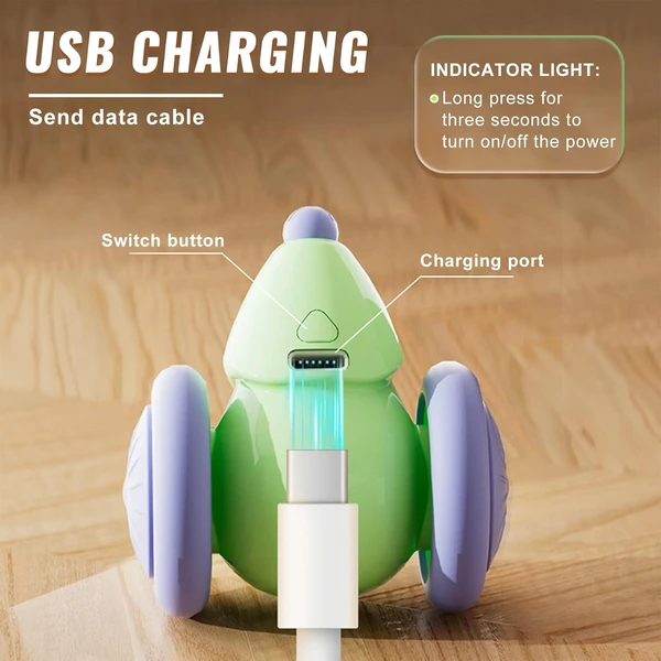 Rechargeable Interactive Smart Sensing Moving Cat Mouse Toy with LED Lights 