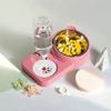 2-in-1 Pet Food and 500ml Water Dispenser for Dogs & Cats