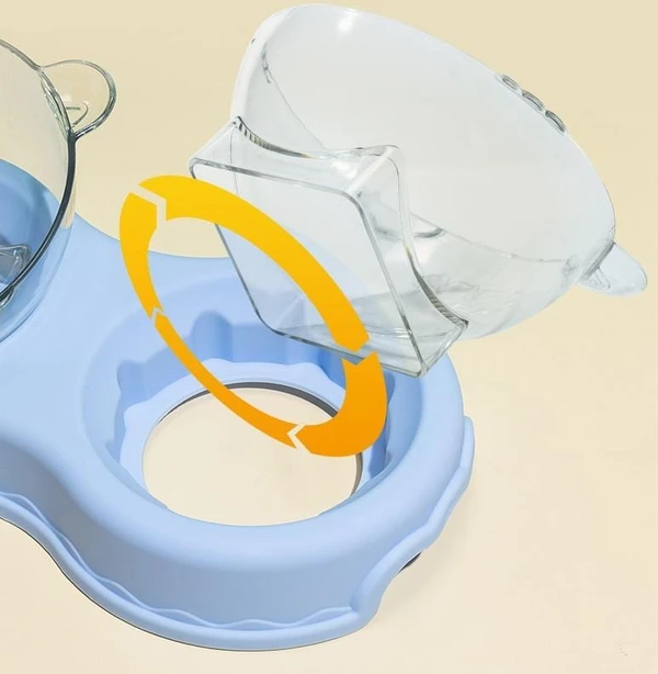 3-in-1 Pet Feeder with Two Bowls and Automatic Drinking Bottle